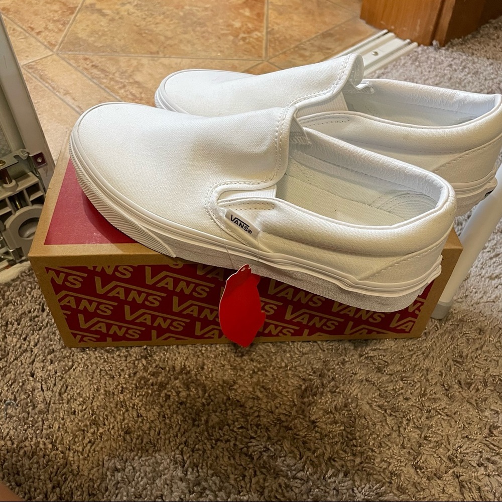NWT White Slip On Vans